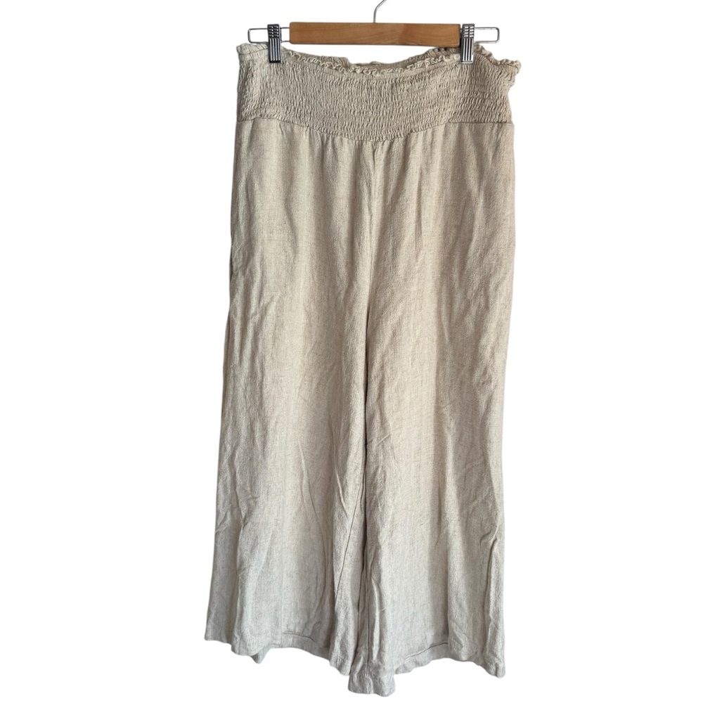 Mittoshop Cream Textured Linen blend Pants size large